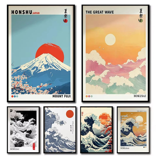 Wave Landscape Japanese Wall Art