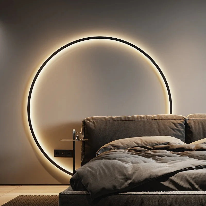 Minimalist LED Circle Background Wall Lamp