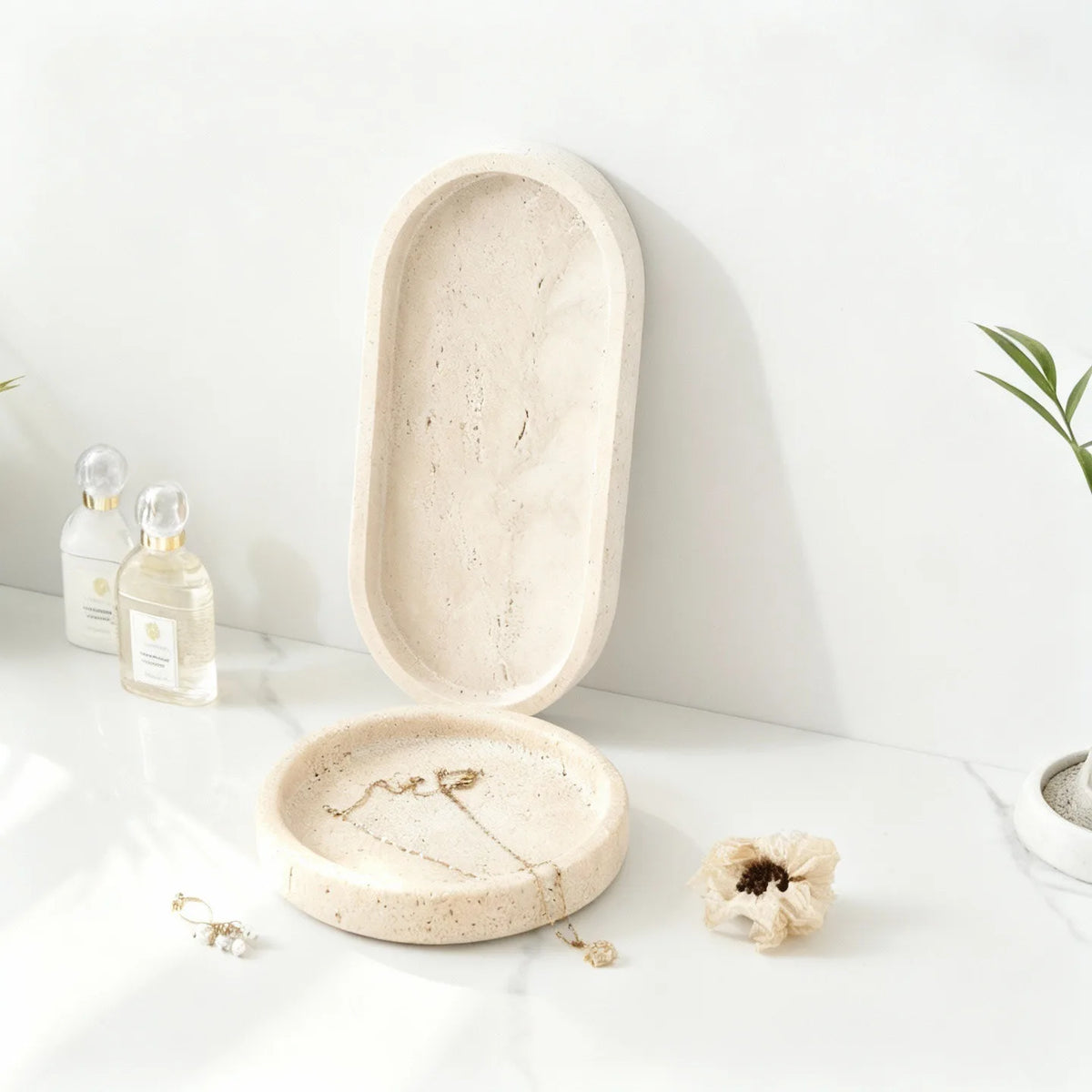 Travertine Storage Tray