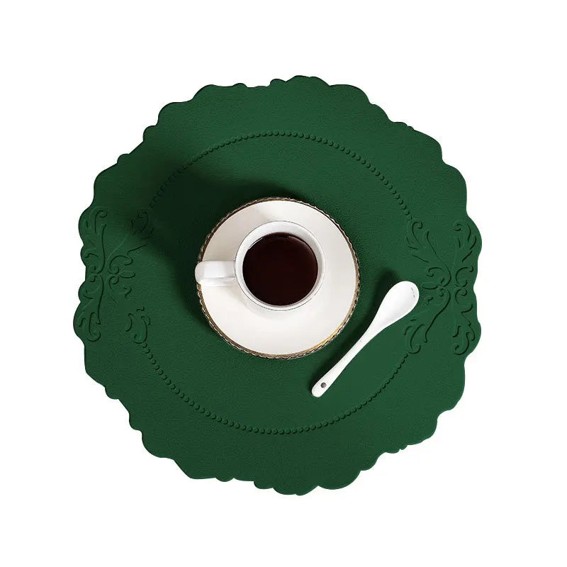 Cream Flower Round Placemats