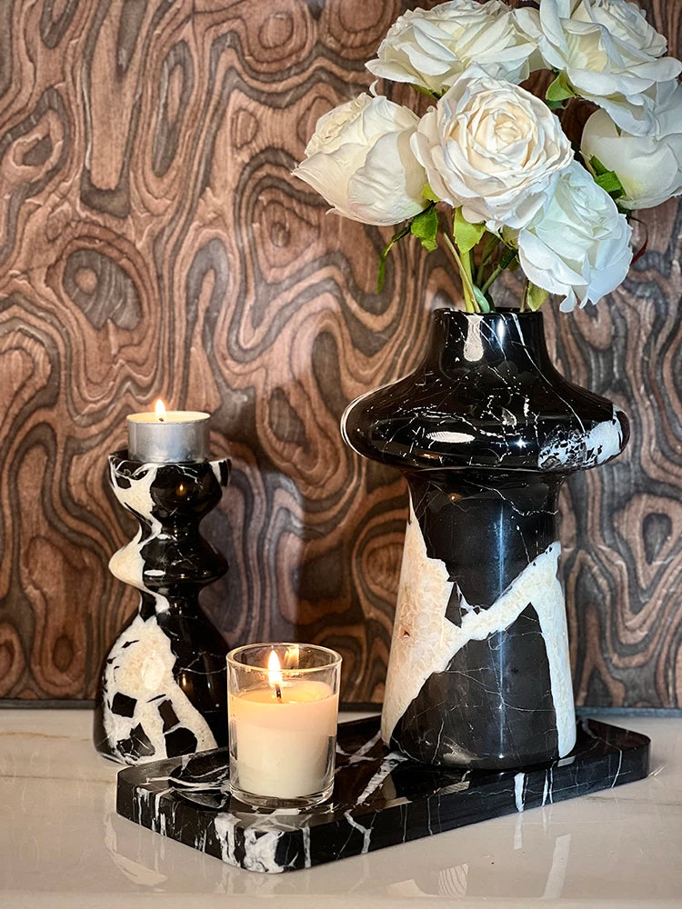 Noir Grand Antique Marble Vase