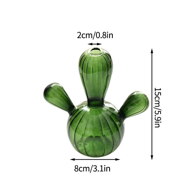 Cactus Shaped Glass Vase