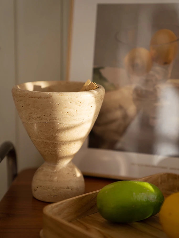 Travertine Palo Santo Holder