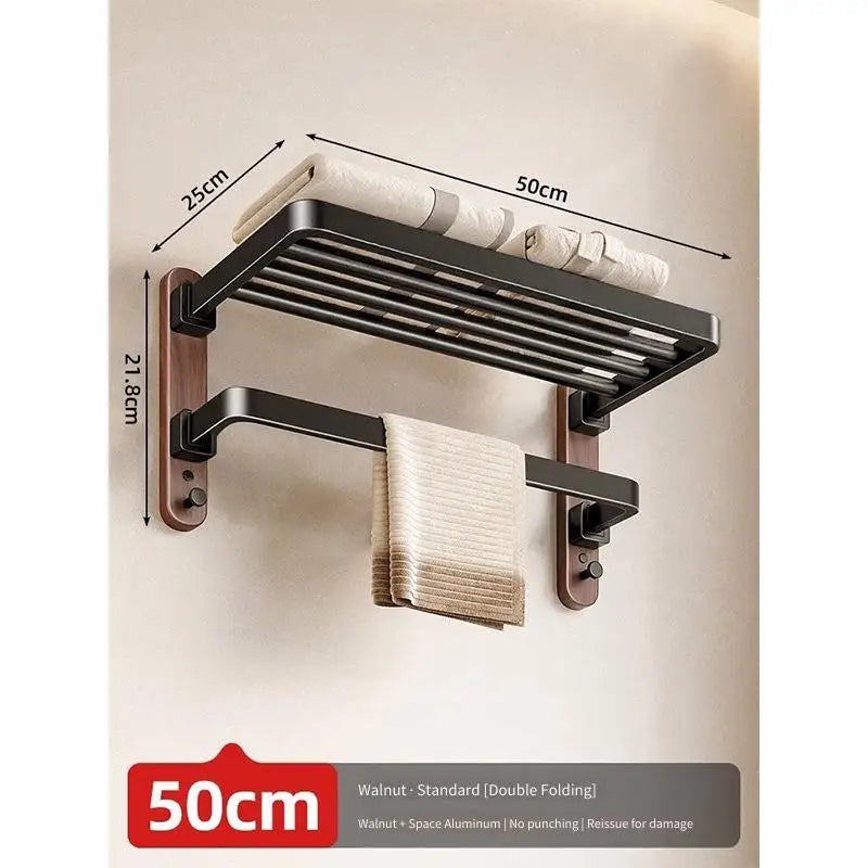 Walnut Folding Towel Rack