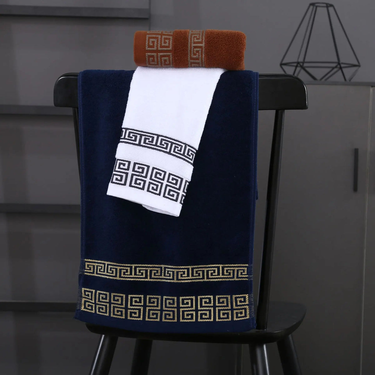 Black Cotton Towel Set