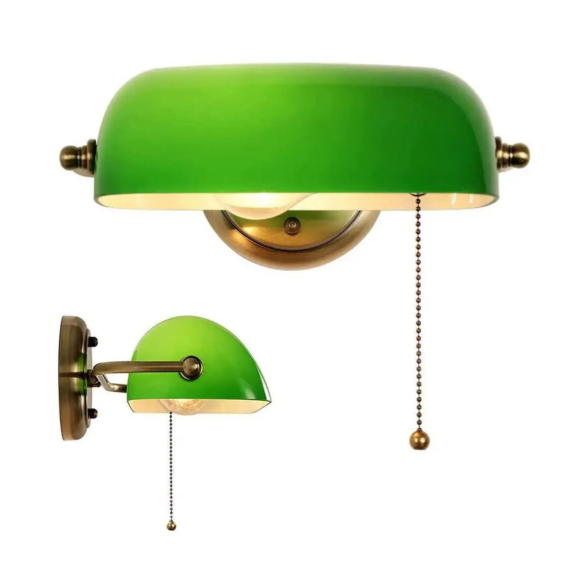 Green Banker's Wall Lamp