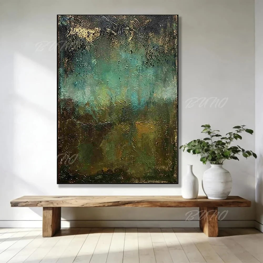 Gold and Green Canvas Art