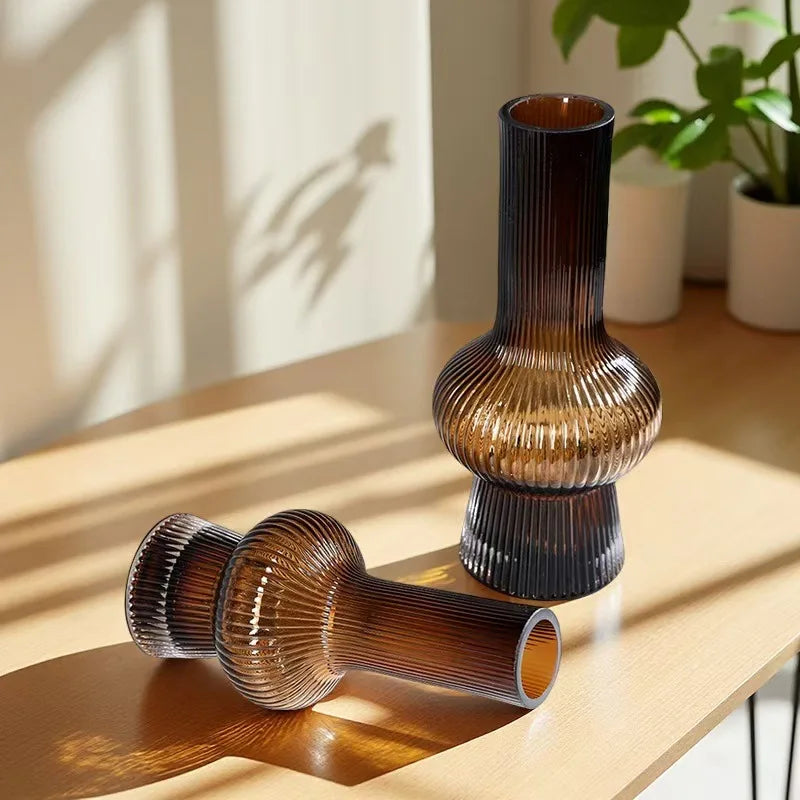 Striped Edge Glass Vase