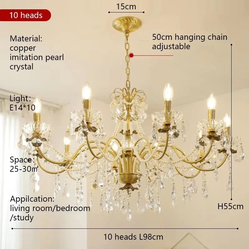 French Pearl Candle Chandelier