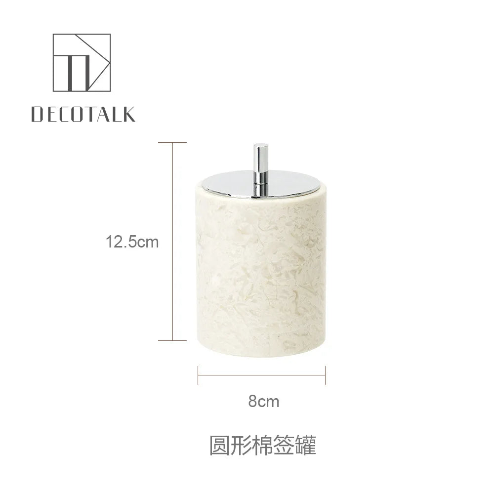 Cream Marble Bath Set