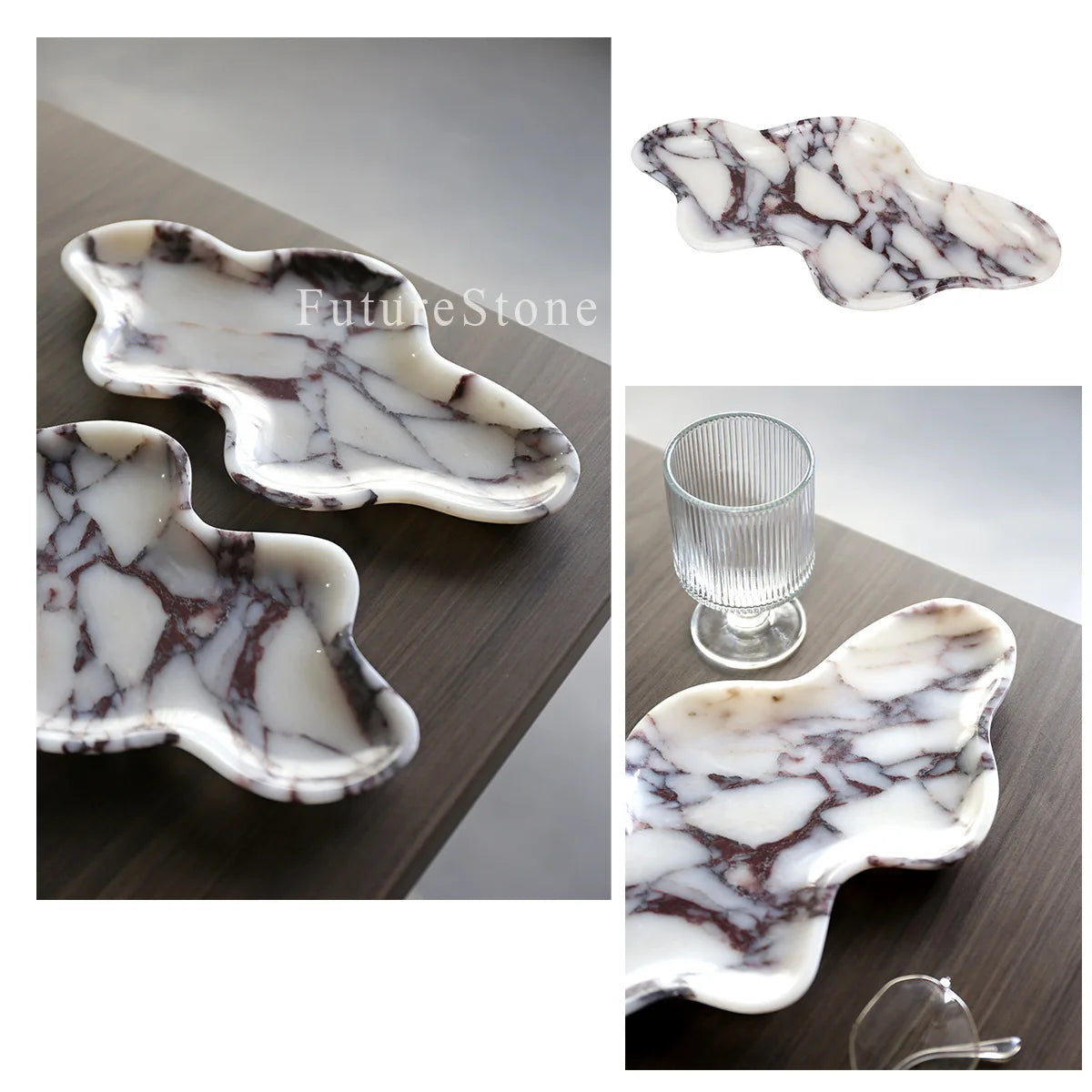 Purple Marble Jewellery Tray