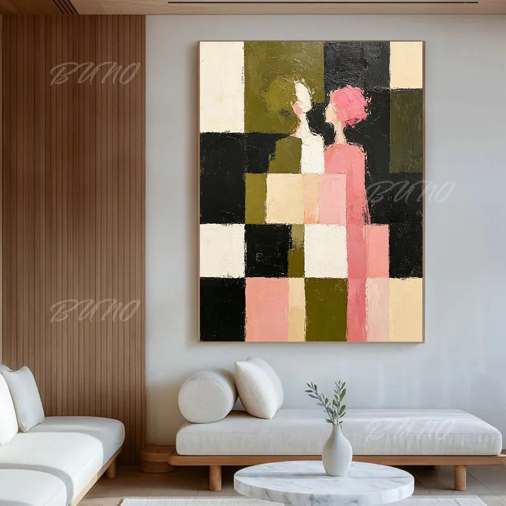 Mid-Century Geometric Painting