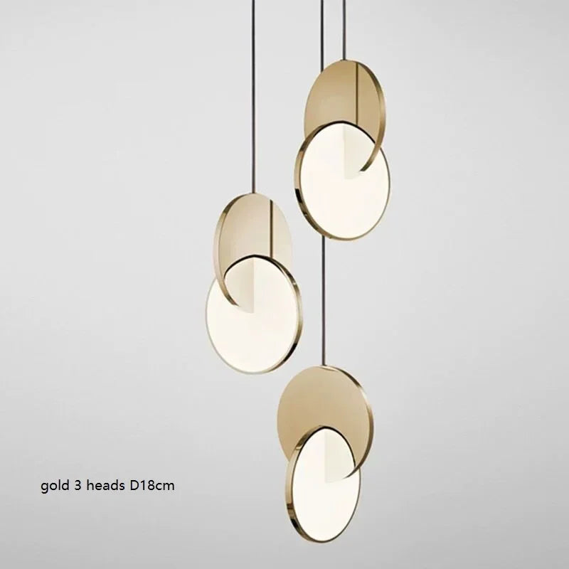 Minimalist Gold Silver Geometric LED Pendant