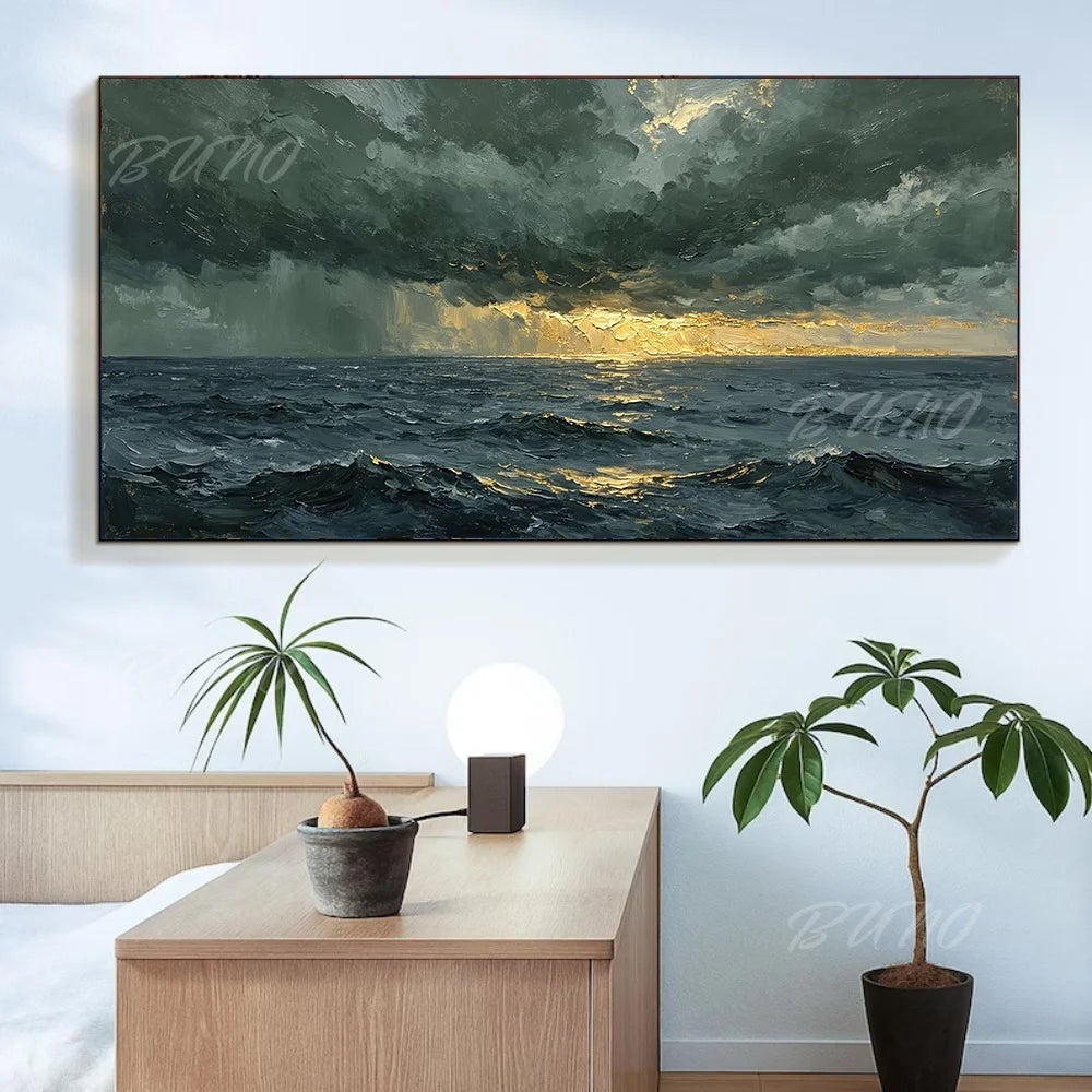 Coastal Impasto Wall Painting