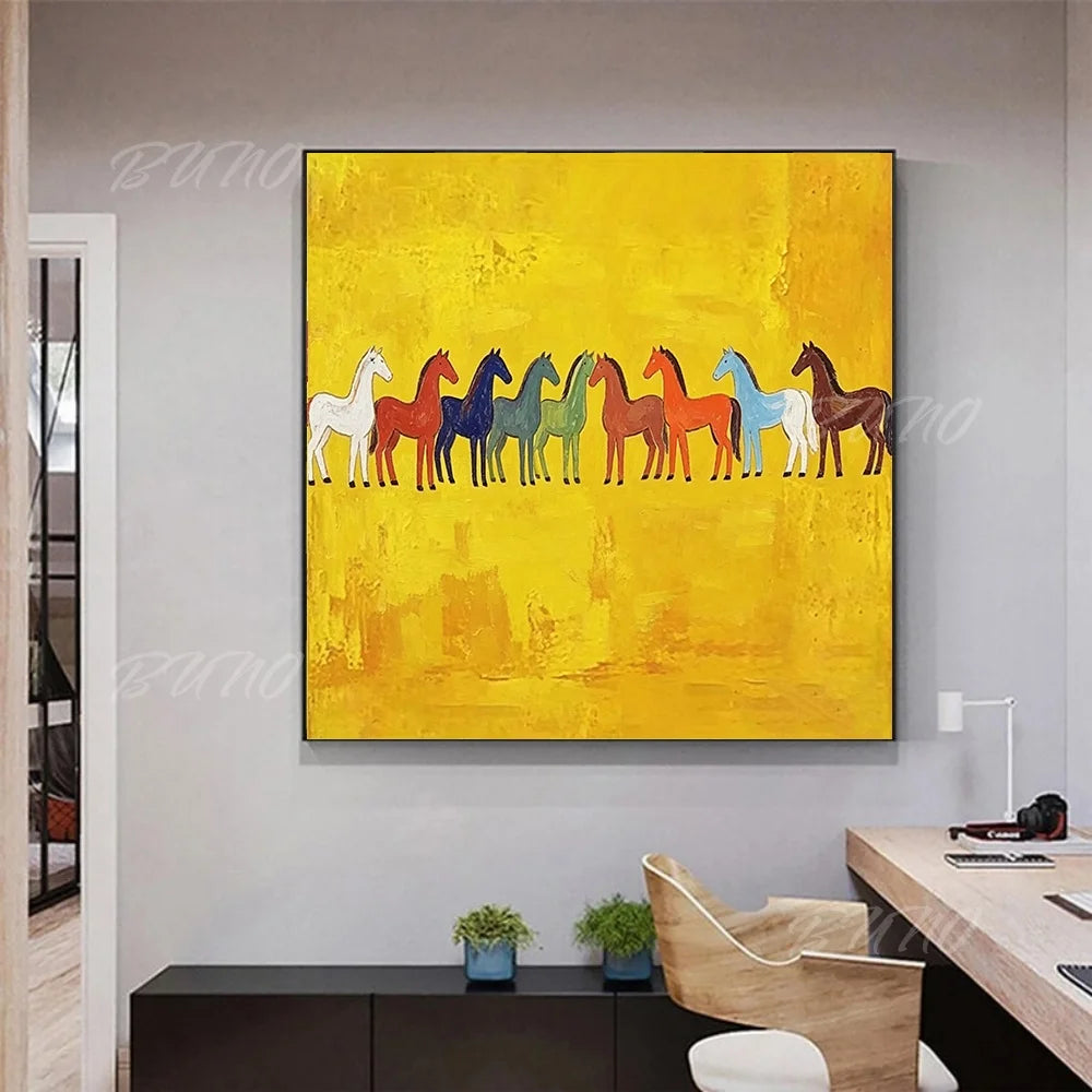 Whimsical Horses Painting