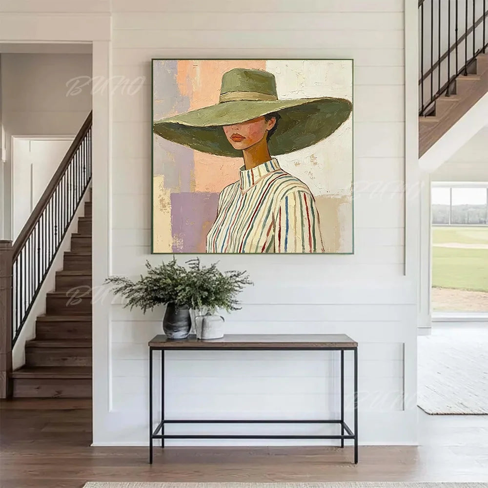 Woman with Hat Painting
