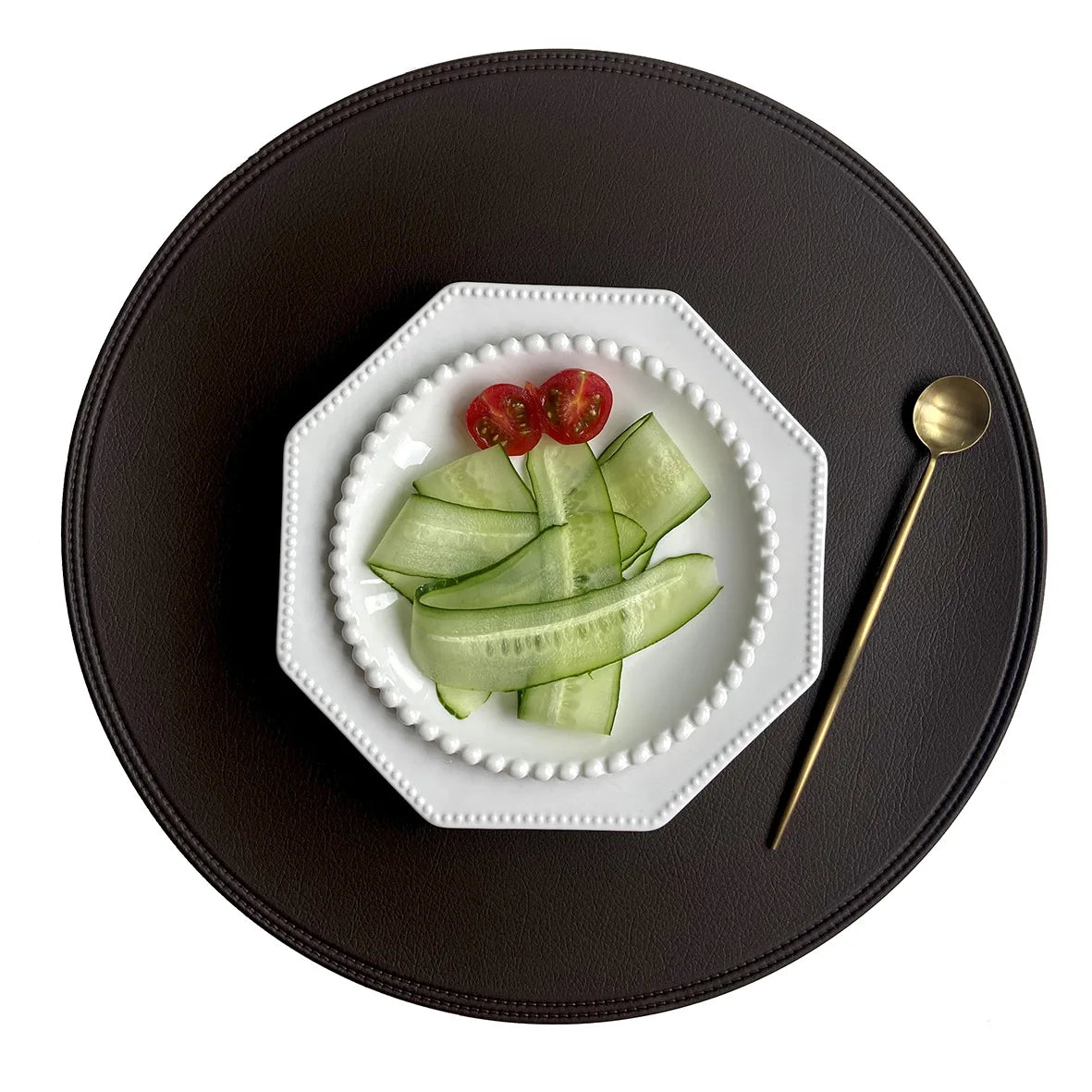 Round Leather Placemat Set