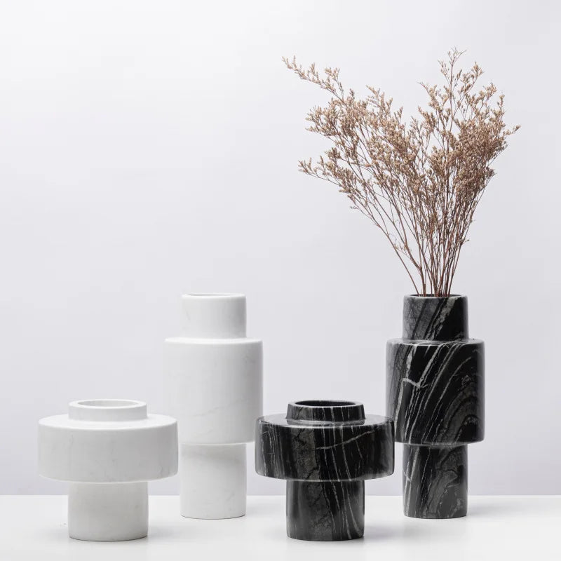 Natural Marble Pillar Vase