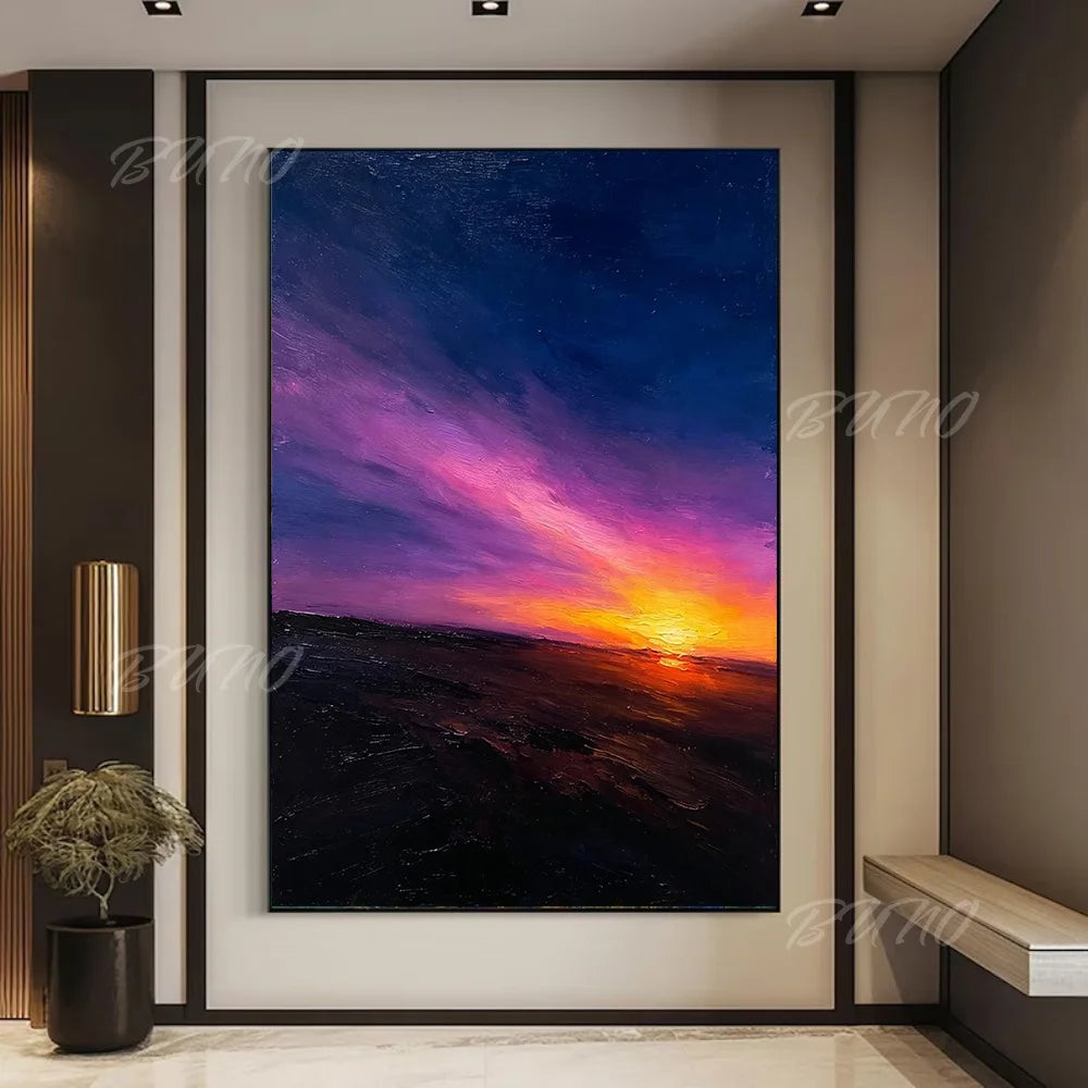 Impasto Sunset Seascape Painting