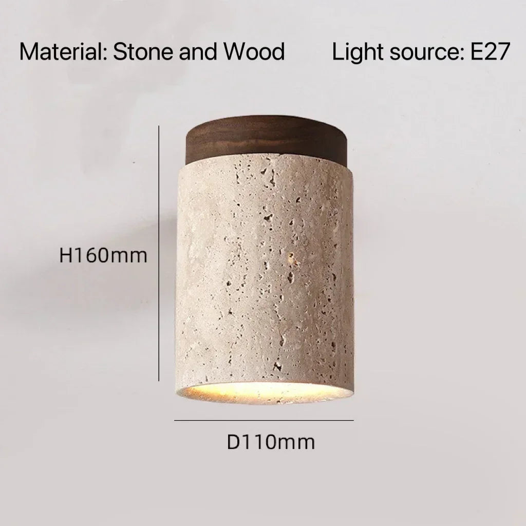 Wabi-Sabi Travertine Ceiling Lamp