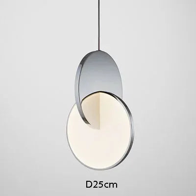 Minimalist Gold Silver Geometric LED Pendant