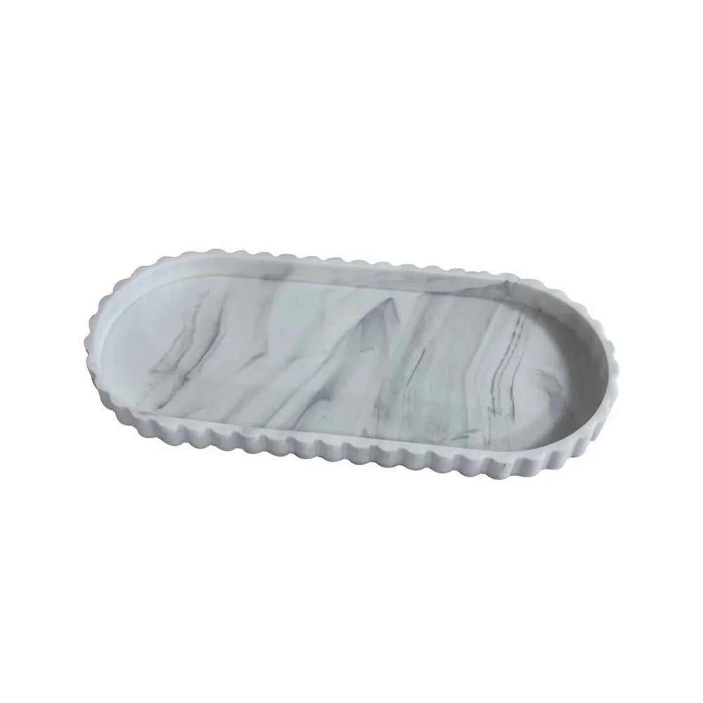 Oval Lace Marble Tray