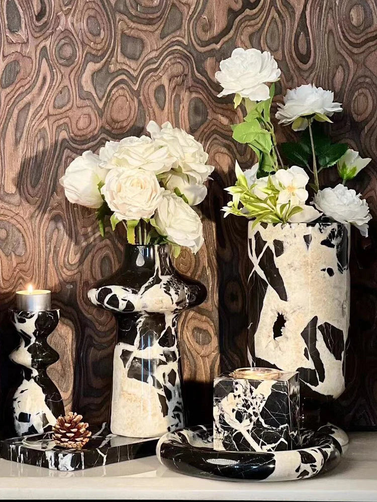 Noir Grand Antique Marble Vase