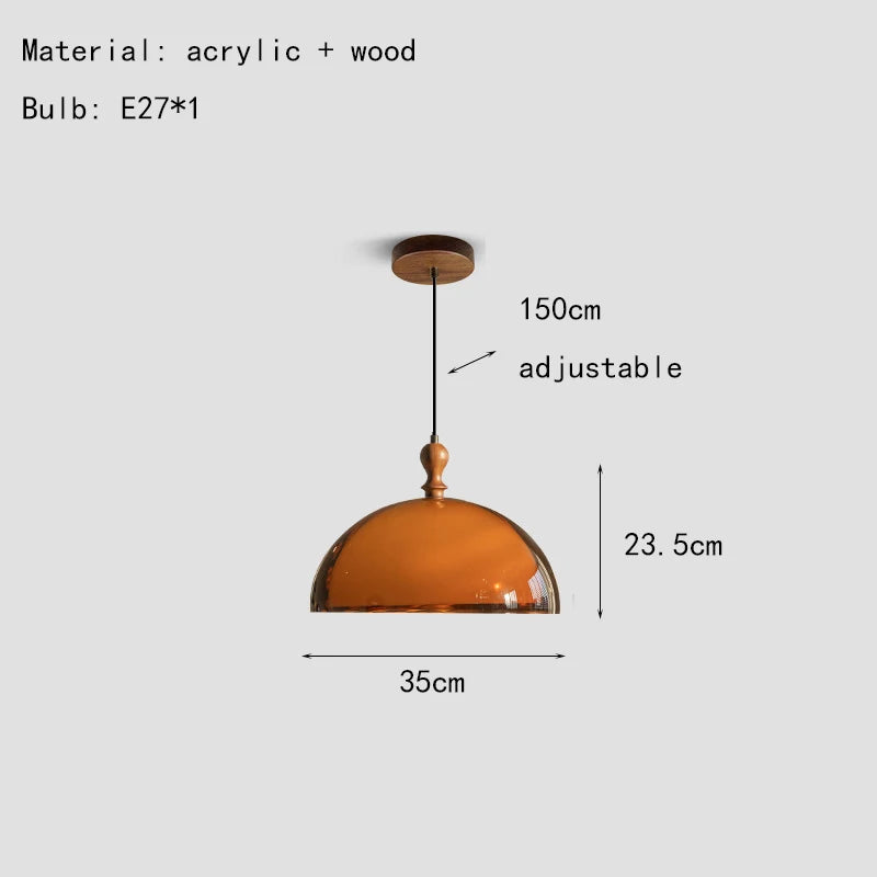 Dark Wood Brown Acrylic Pendant