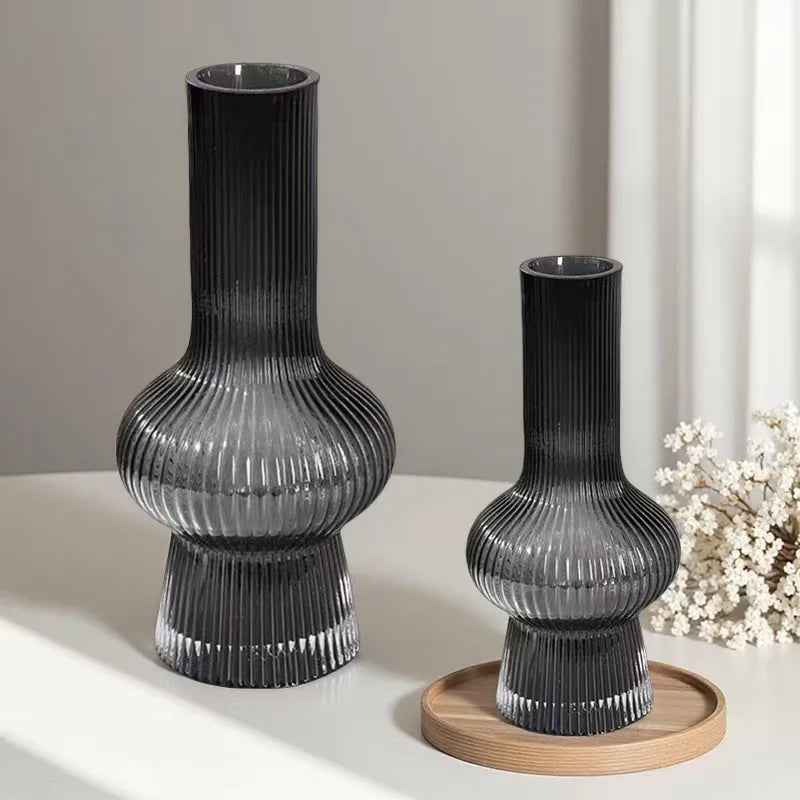 Striped Edge Glass Vase