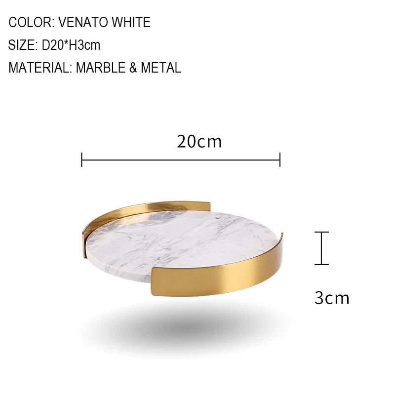 Scandinavian Decorative Natural Marble Tray