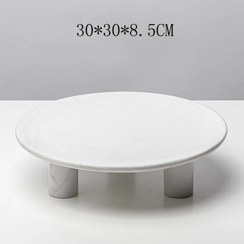 Footed Marble Fruit Plate