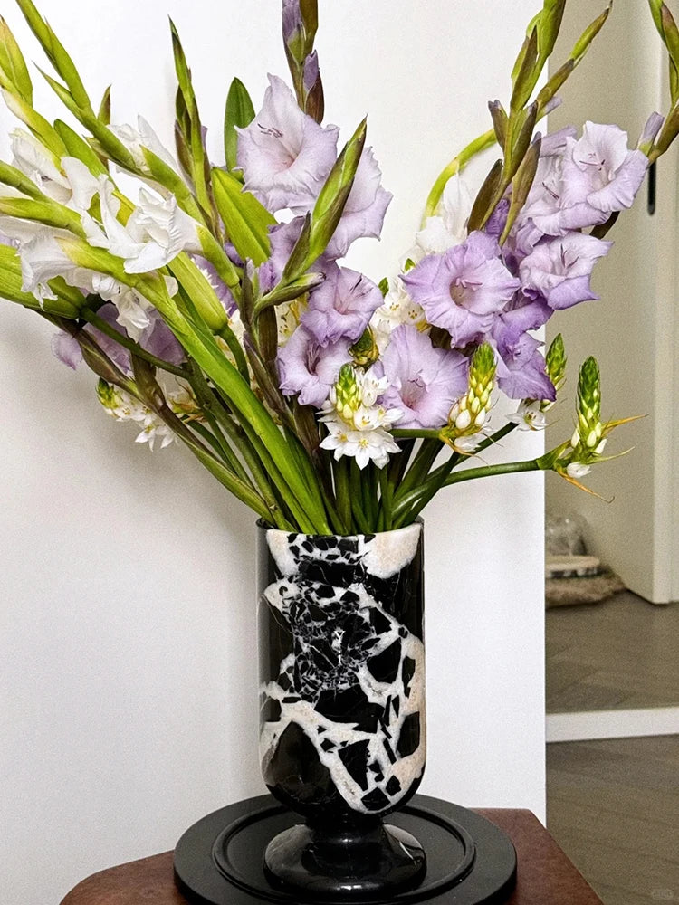 Noir Grand Antique Marble Vase