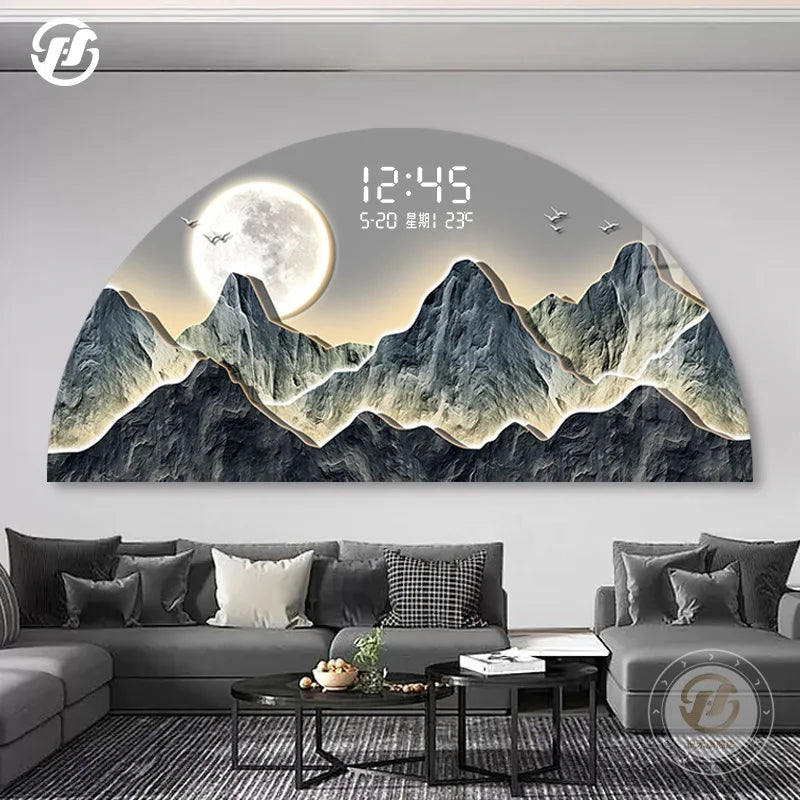 Auspicious Mountain Clock Art