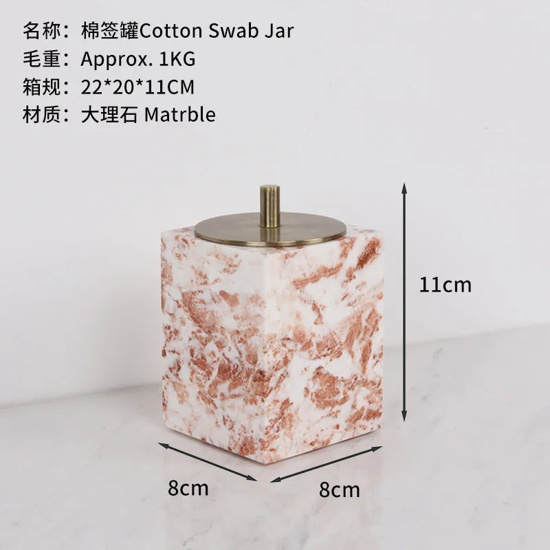 Coral Red Marble Bath Set
