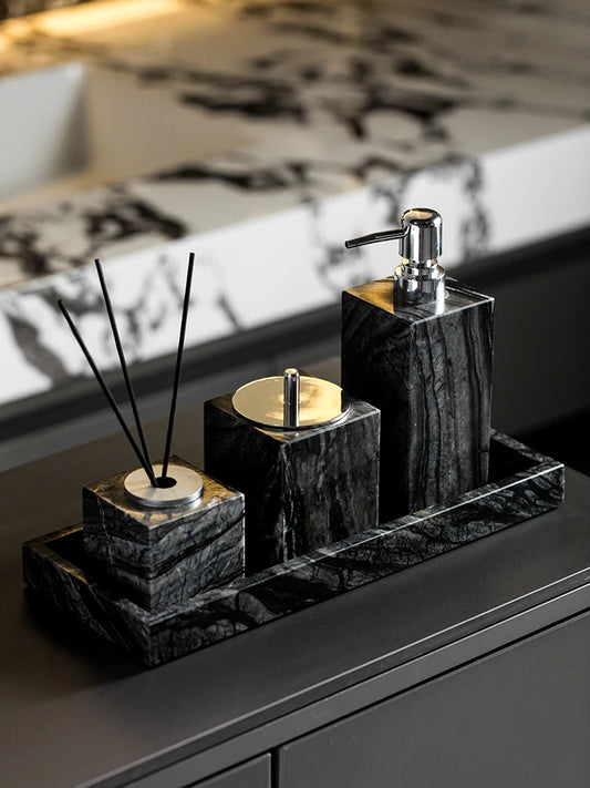 Tree Black Natural Marble Bathroom