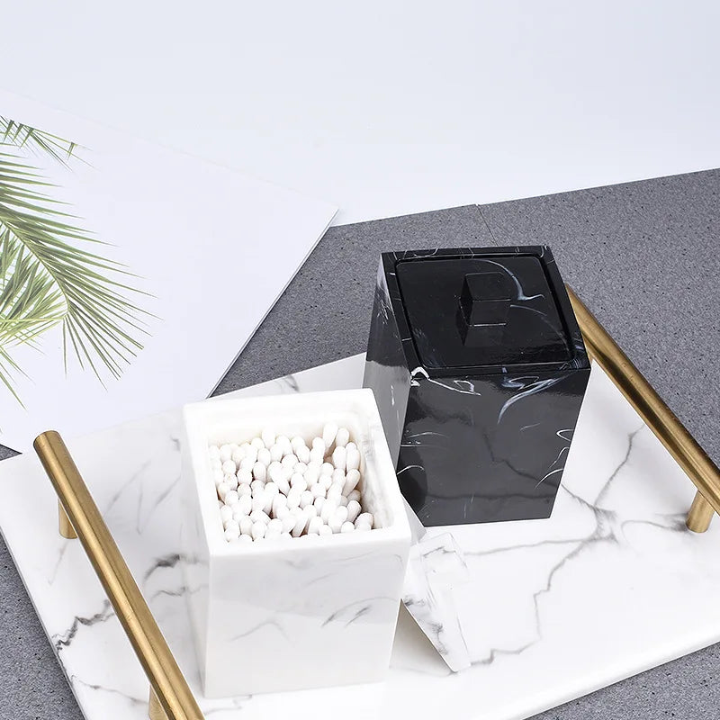 Marble Cotton Swab Box