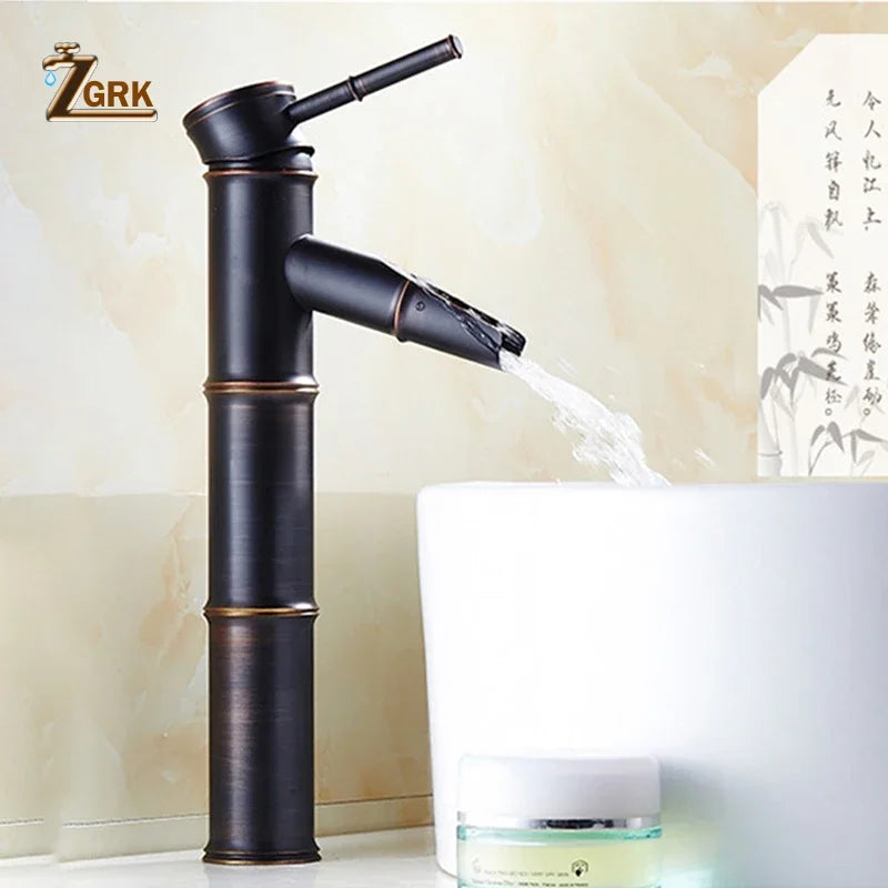 Waterfall Basin Mixer Bamboo Spout