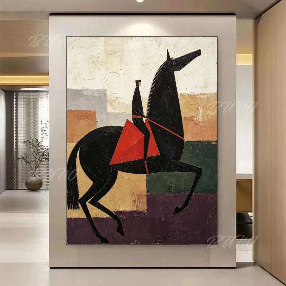 Cubist Horse Rider Art