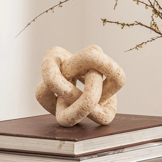 Link Knot Decor Beige Travertine