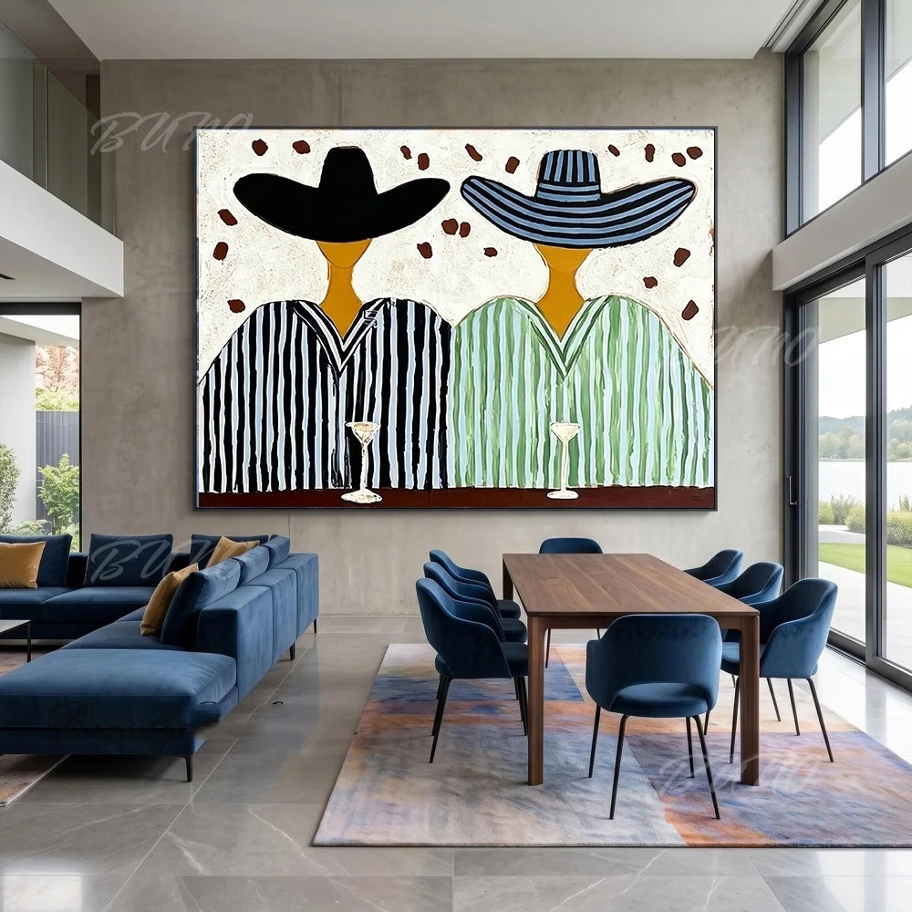Mid-Century Textured Painting