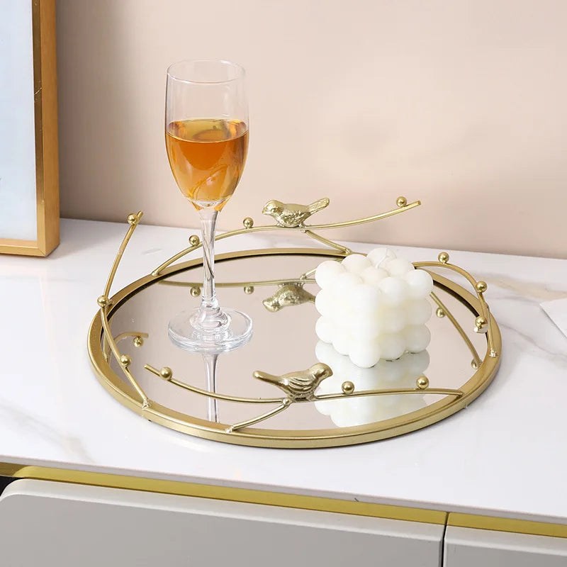 Mirrored Gold Storage Tray