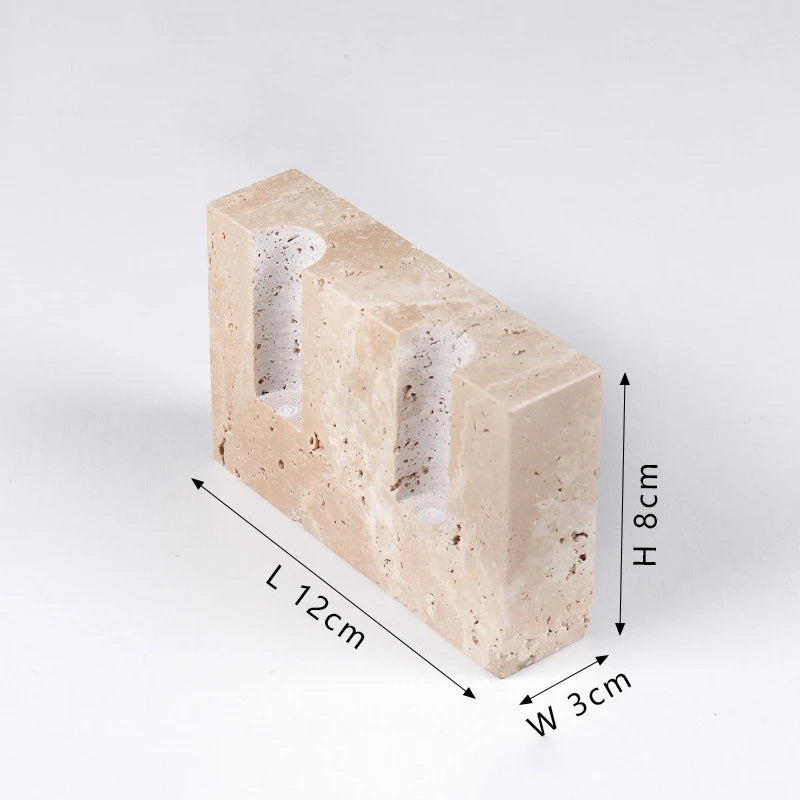 Holes Marble Candlestick Holder