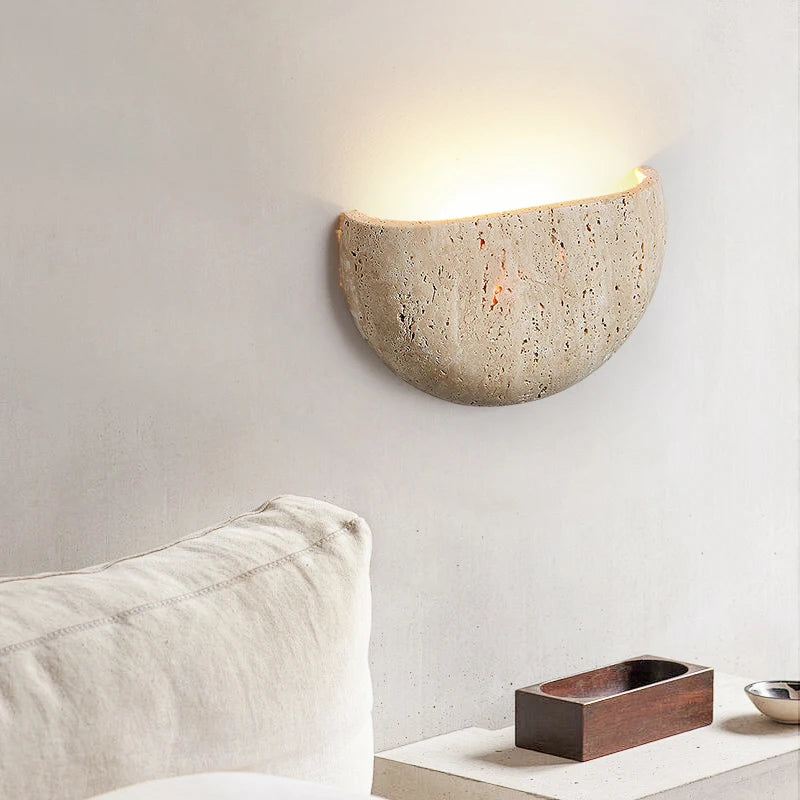 Japanese Yellow Travertine LED Wall Light