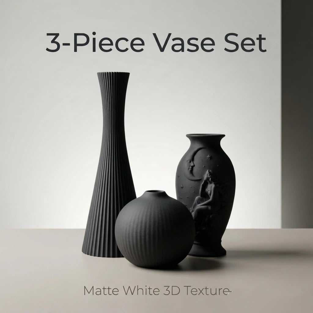Matte 3D Vase Trio