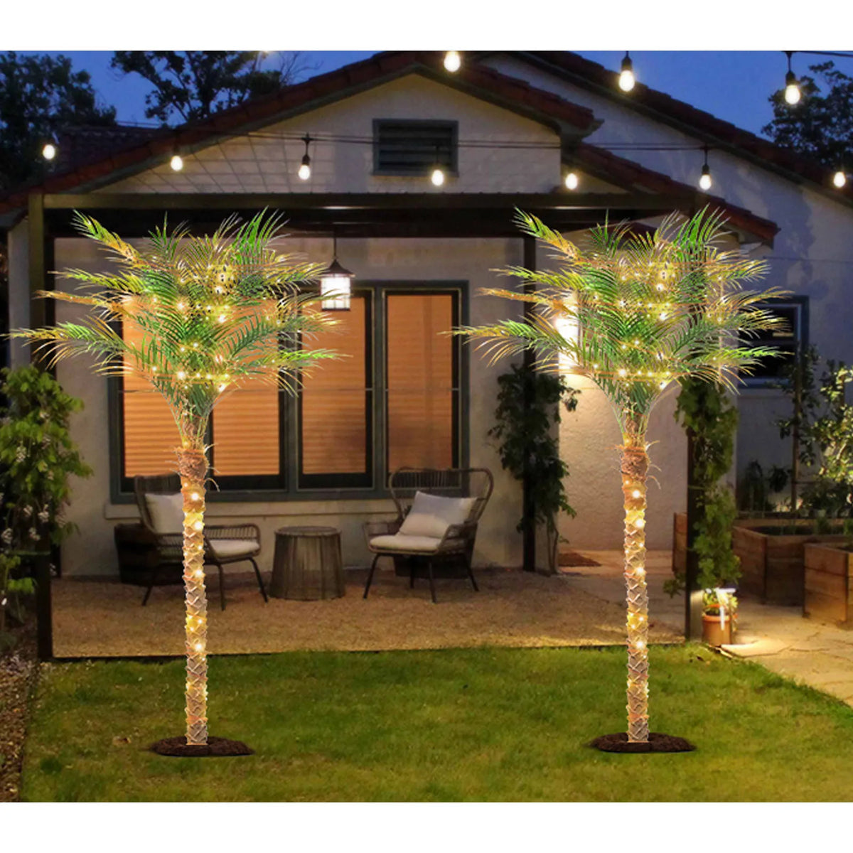 Faux Palm Tree Artificial Golden