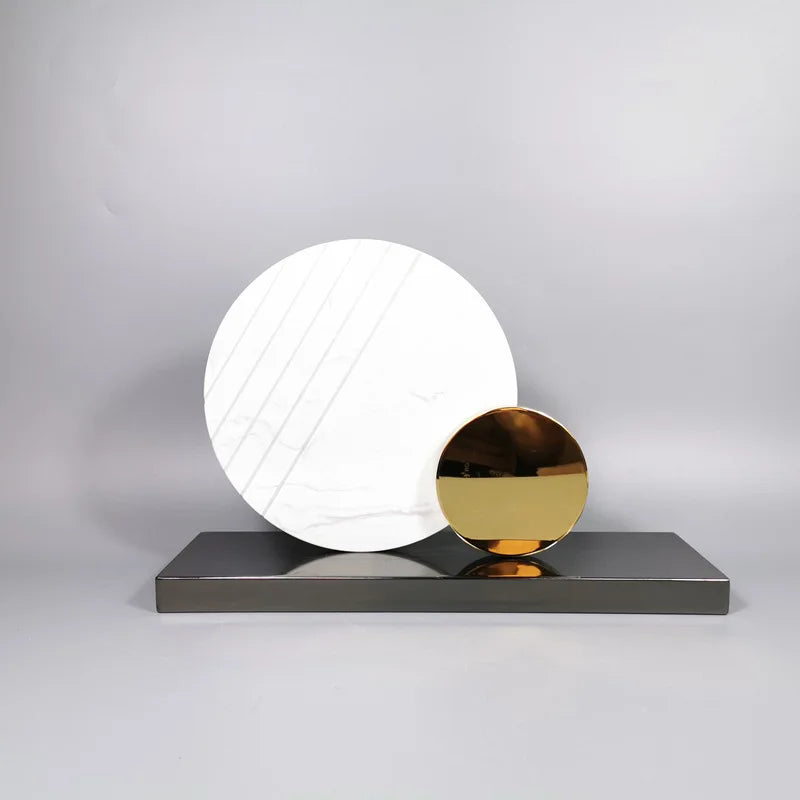 Marble and Metal Ring Sculpture