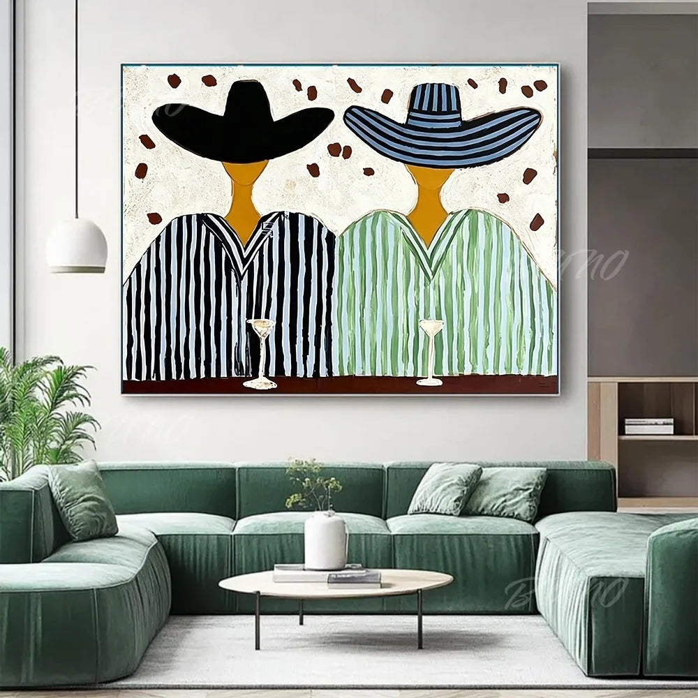 Mid-Century Textured Painting