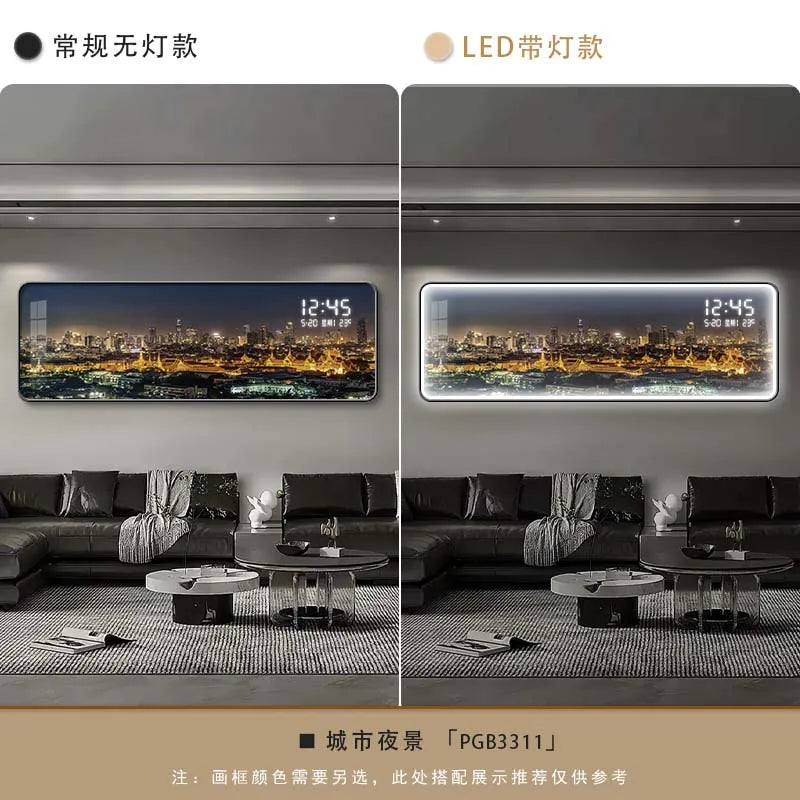 Night Skyline Clock Art