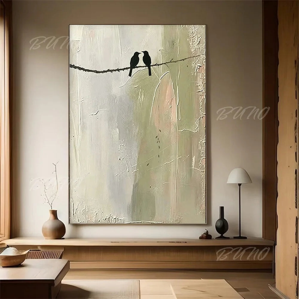 Wabi Sabi Birds Tree Art