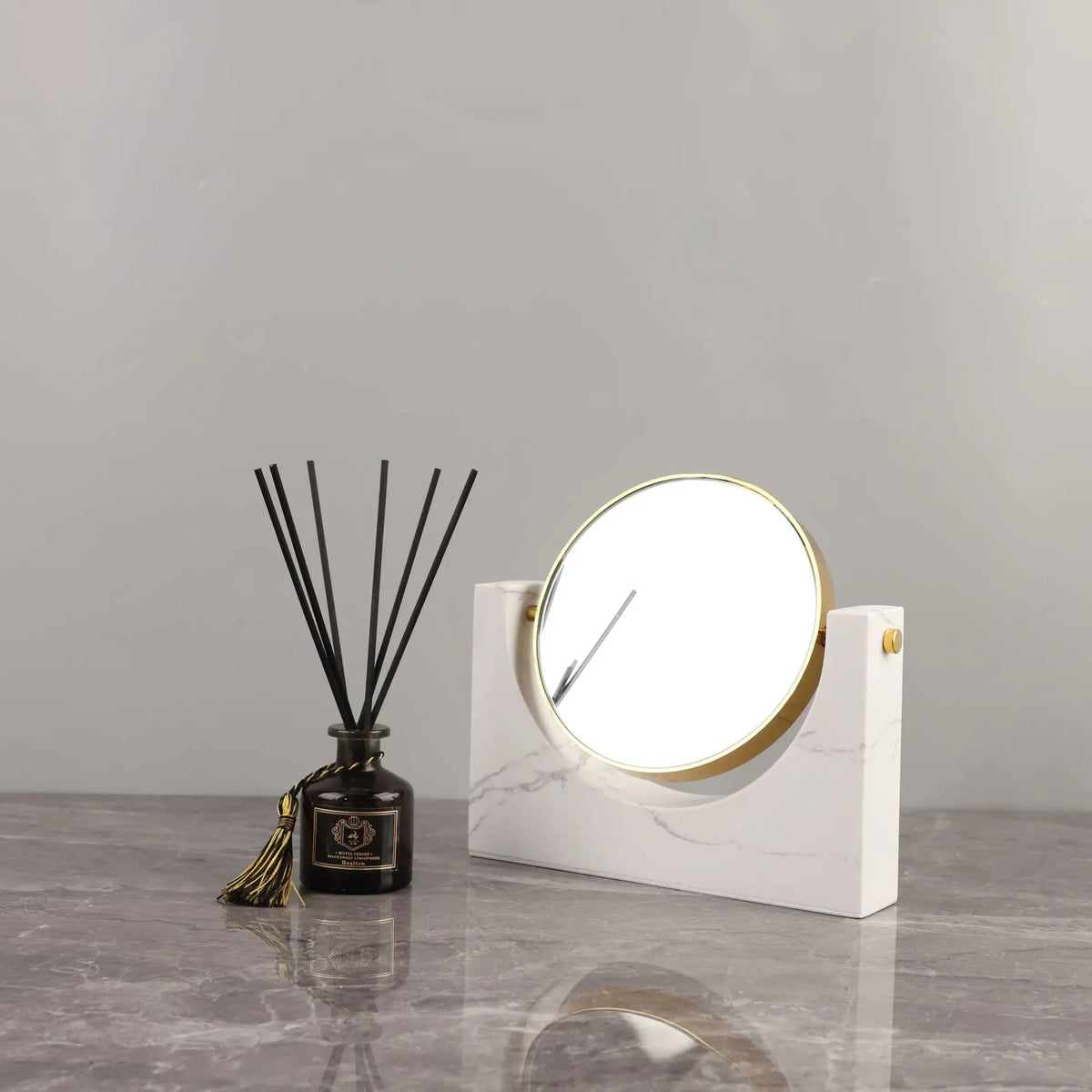 Marble Rotating Vanity Mirror